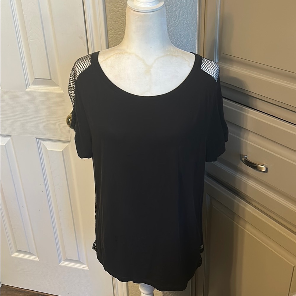 Fabletics Top with Mesh Shoulders and Sides